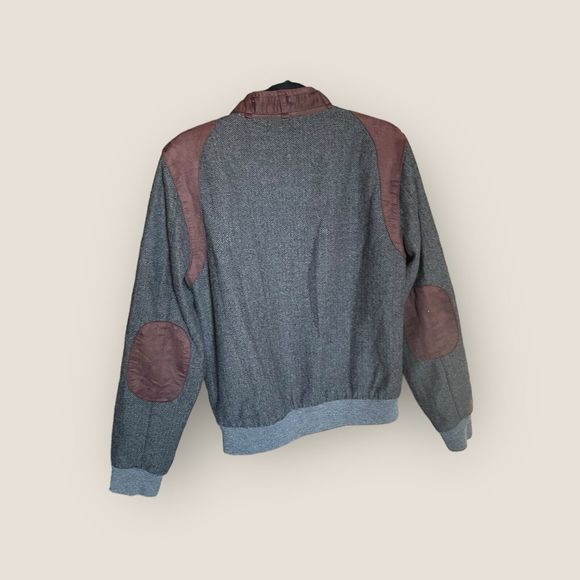 Slate & Stone Poly Wool Blend Jacket Gray Herringbone W/Brown Accents Mens Small - Picture 8 of 16